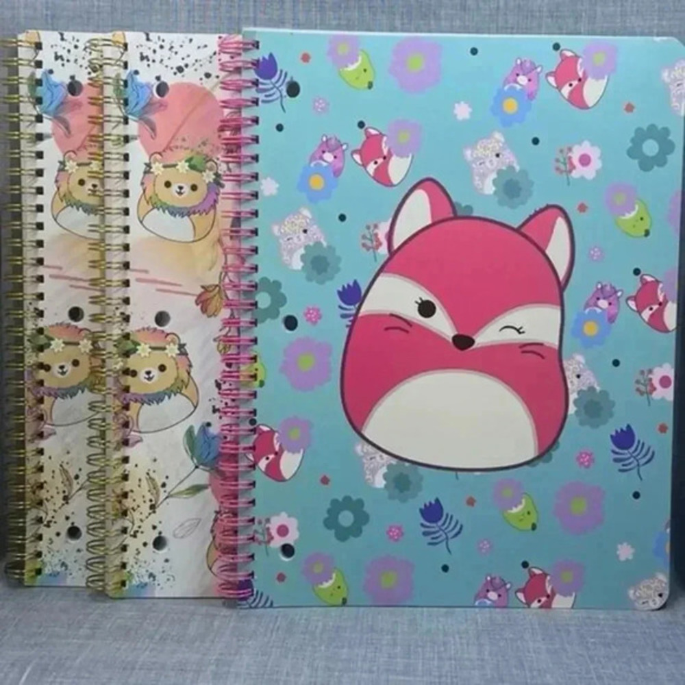 NWT 3 Squishmallow Spiral Notebook Bundle Leonard the Lion and Fifi the Fox